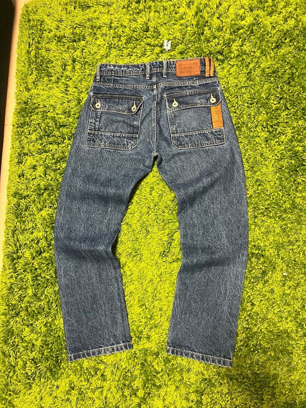 RRL Ralph Lauren Vintage Style Denim Jeans with Suede Pocket Detail - Picture 3 of 9